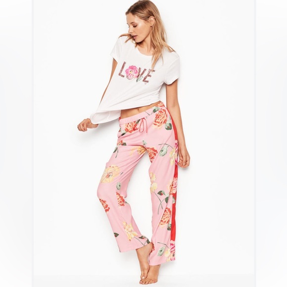 Victoria's Secret Satin Pajama Floral Sleep Pants - Picture 2 of 10